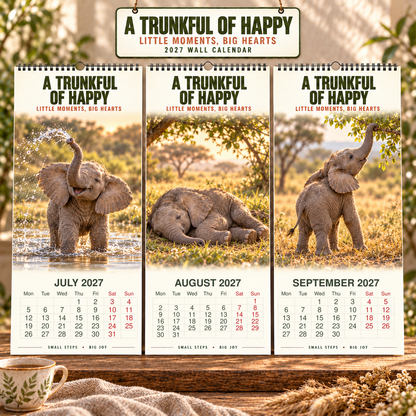 ✨A Trunkful Of Happy 2027 Wall Calendar 🐘