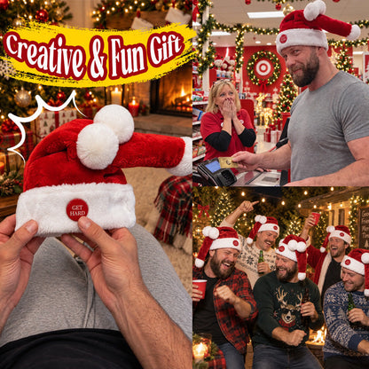 🎅 Animated Naughty Santa Hat | Funny Christmas Party Hat