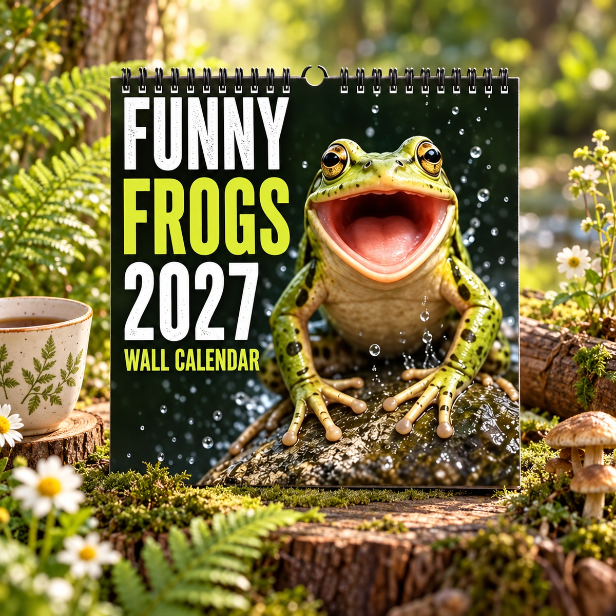 Funny Frogs 2027 Wall Calendar – Cute Humorous Frog Calendar, Quirky Amphibian Gift, Nature & Wildlife Decor