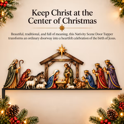 ❤️‍🔥Nativity Scene Door Topper