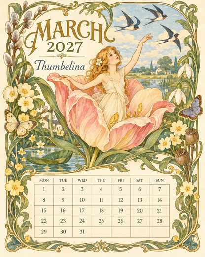 📖 Andersen Fairy Tales 2027 Wall Calendar – A Year of Storybook Wonder