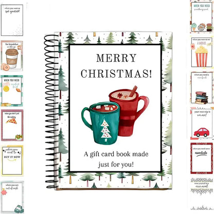🔥🎁48% OFF!!!-Ready for Christmas!🎅Christmas Gift Card Booklet -👍DIY Spiral-Bound Christmas Gift Card Holder Book-C