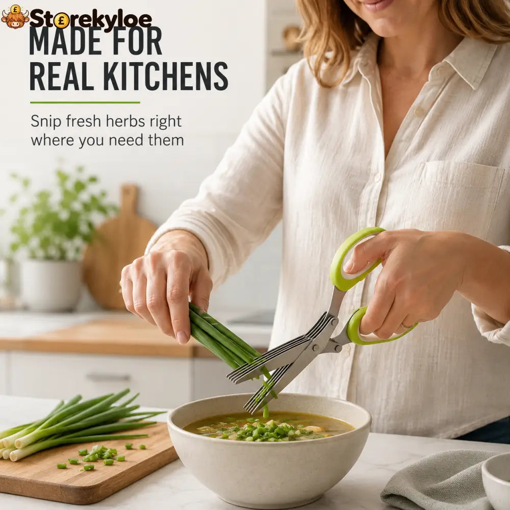 🌿 5-Blade Herb Scissors – Fast Kitchen Chopper For Fresh Herbs & Seasonings