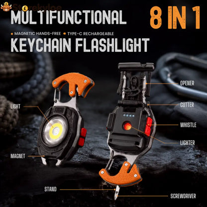 🔥 50% OFF | 8-in-1 Rechargeable Keychain Flashlight Multi-Tool 🔦