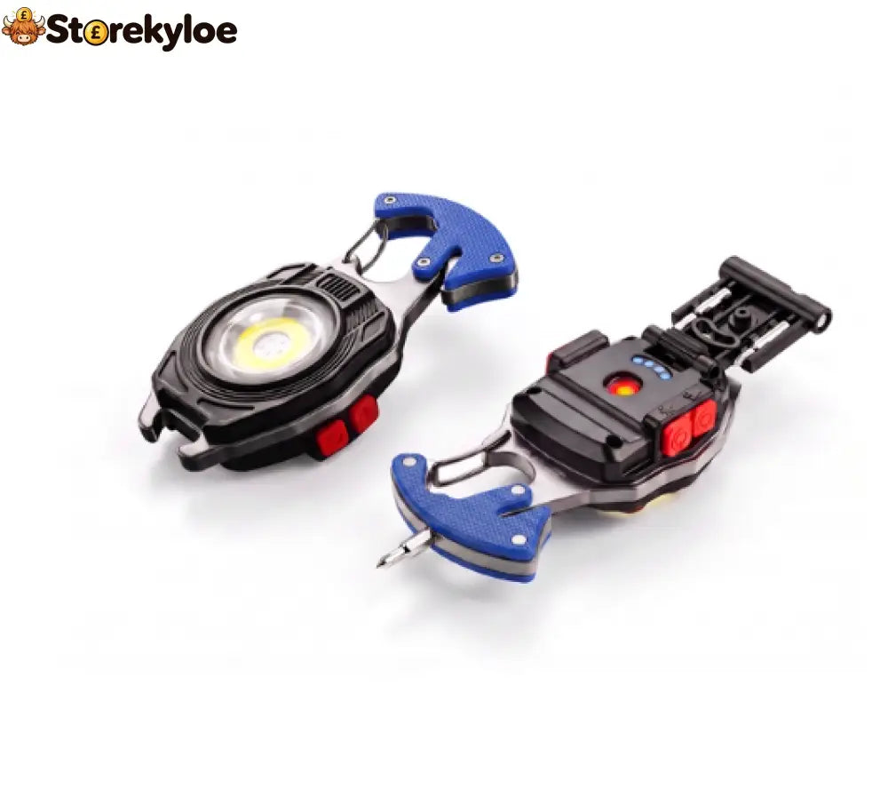 🔥 50% OFF | 8-in-1 Rechargeable Keychain Flashlight Multi-Tool 🔦 - Blue