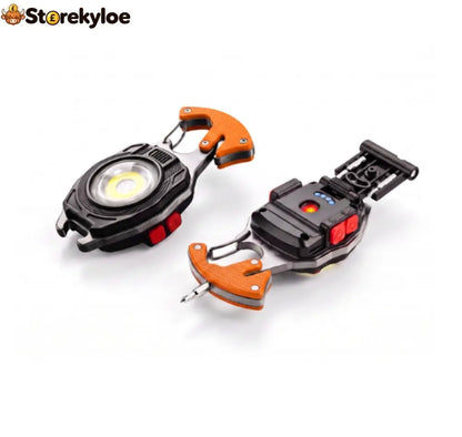 🔥 50% OFF | 8-in-1 Rechargeable Keychain Flashlight Multi-Tool 🔦 - Orange