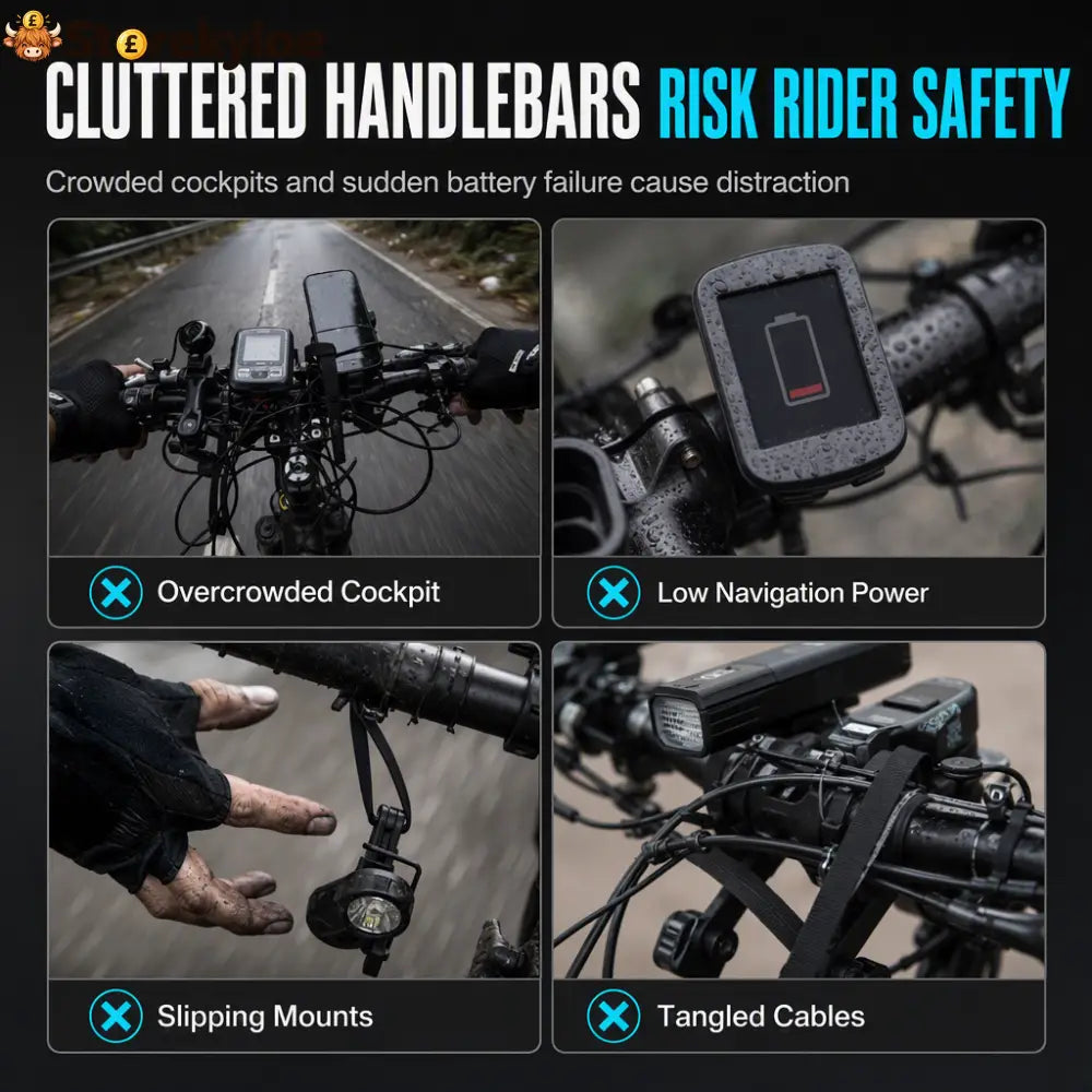 📢📢50% OFF!! ⏰ Bike Handlebar Extender – USB Power Waterproof & Dual Mount – More Space Cleaner Cockpit 🛡️ - Houseware &