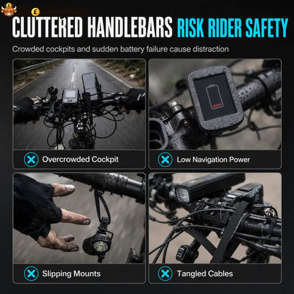 📢📢50% OFF!! ⏰ Bike Handlebar Extender – USB Power Waterproof & Dual Mount – More Space Cleaner Cockpit 🛡️ - Houseware &