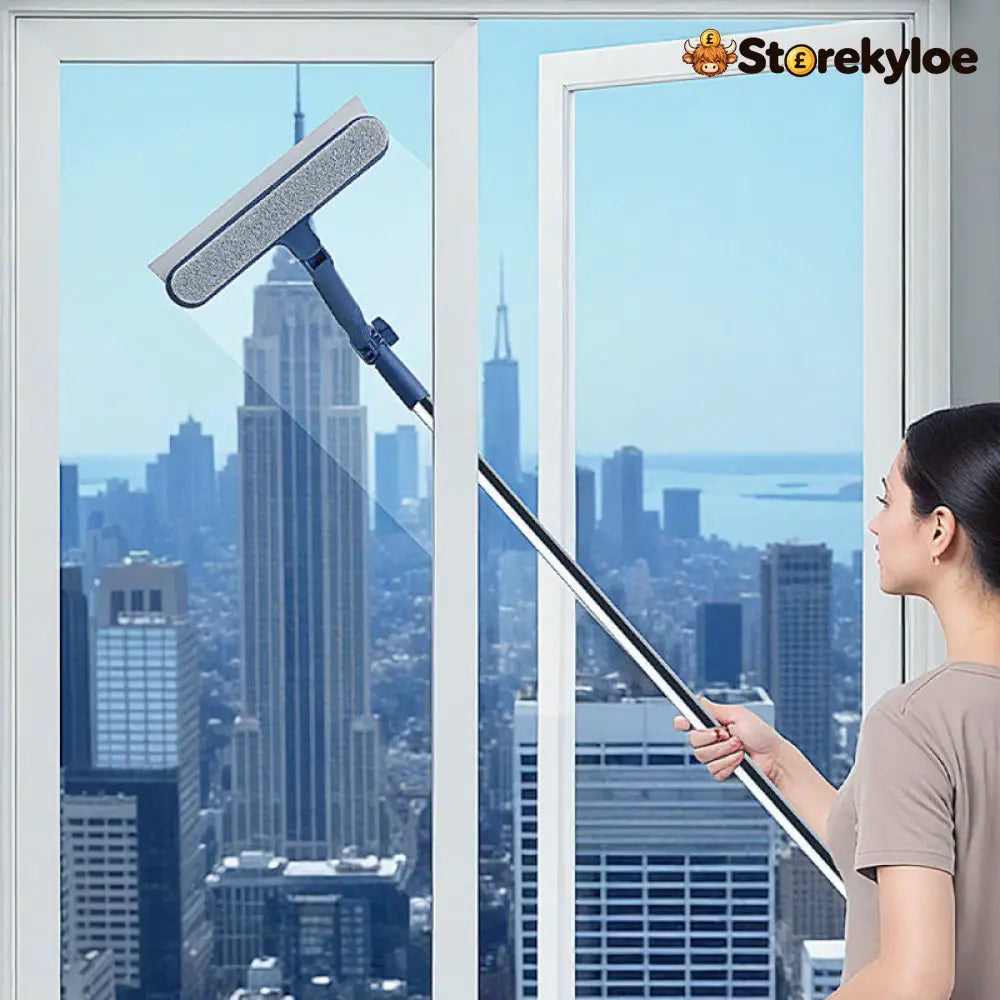 🔥50% OFF🏆Clean High Windows Instantly!👍No-Stretch Dual-Side Window Cleaner - Blue