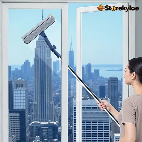 🔥50% OFF🏆Clean High Windows Instantly!👍No-Stretch Dual-Side Window Cleaner - Blue