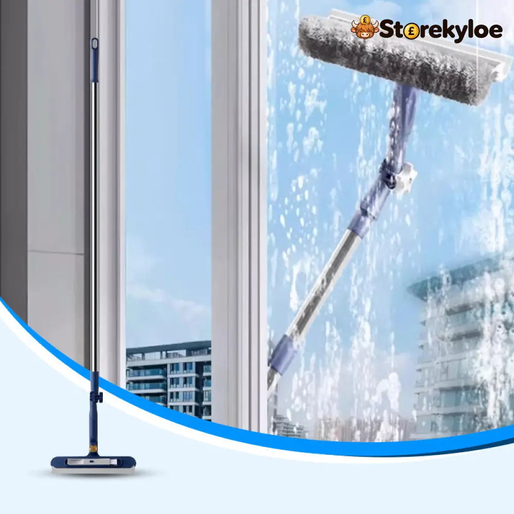 🔥50% OFF🏆Clean High Windows Instantly!👍No-Stretch Dual-Side Window Cleaner - Blue