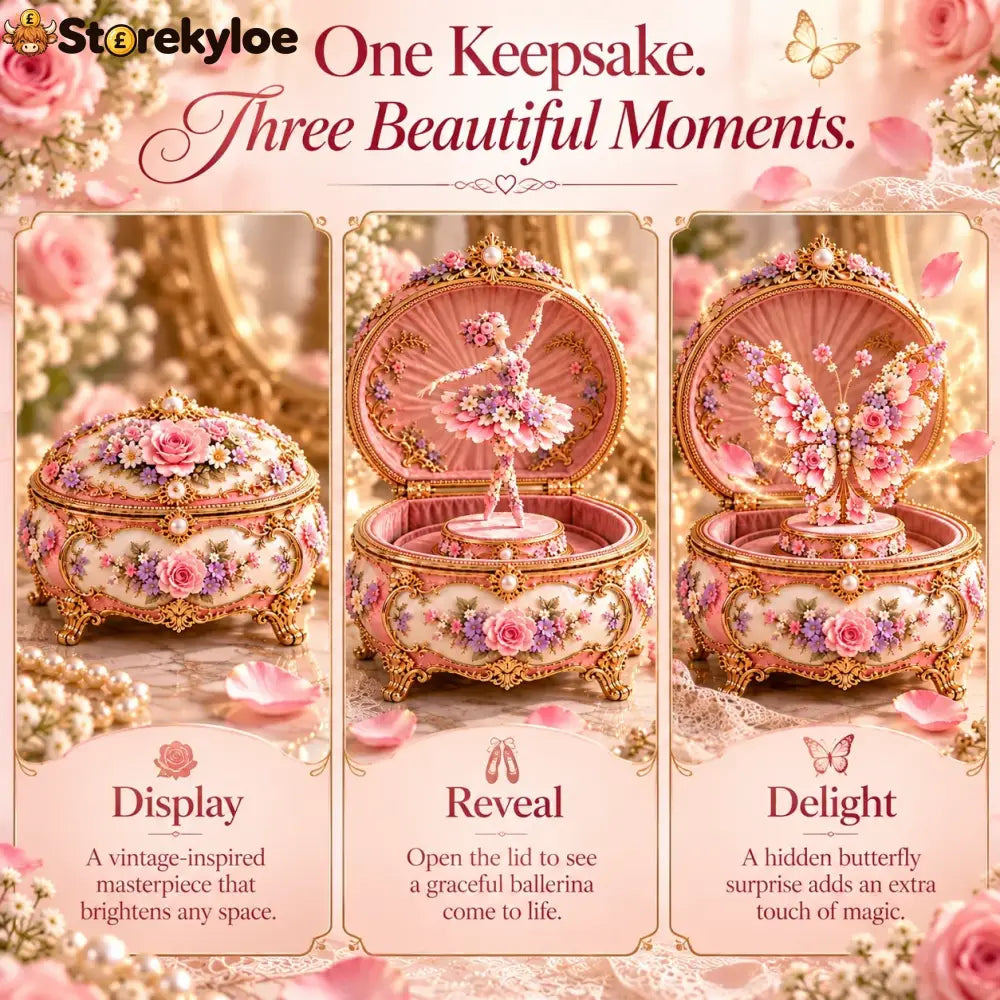 🌸 50% OFF Floral Ballerina Music Box – A Romantic Keepsake With a Magical Butterfly Reveal 🦋