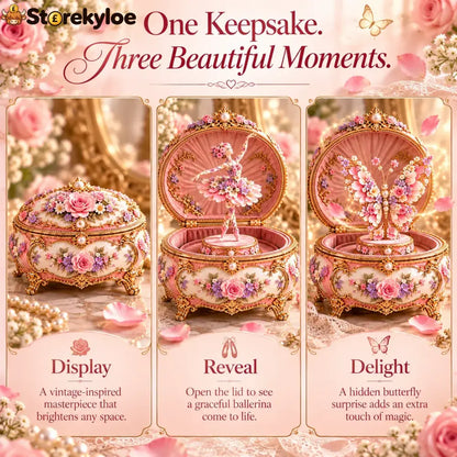🌸 50% OFF Floral Ballerina Music Box – A Romantic Keepsake With a Magical Butterfly Reveal 🦋
