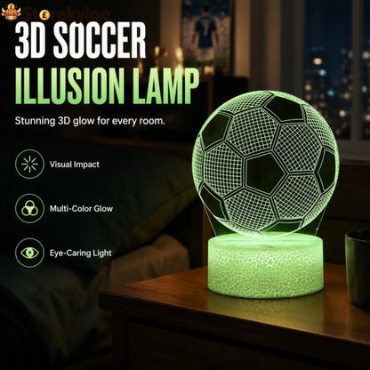 ⚽ 50% OFF! Glow Soccer Night Light | 3D Holographic Illusion | Dynamic RGB Color Changing | Eye-Friendly LED | Touch & Remote Control 🌈✨