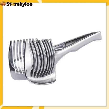 🍋50% OFF NOW! Creative Kitchen Slice Cutting Tool, Food‑Grade Aluminum Alloy Hand‑Held Slicer, Quick Slicing Holder for Lemon, Tomato, Onion & Soft Fruits Vegetables