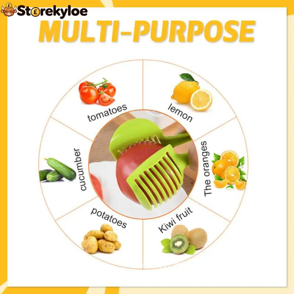 🍋50% OFF NOW! Creative Kitchen Slice Cutting Tool, Food‑Grade Aluminum Alloy Hand‑Held Slicer, Quick Slicing Holder for Lemon, Tomato, Onion & Soft Fruits Vegetables