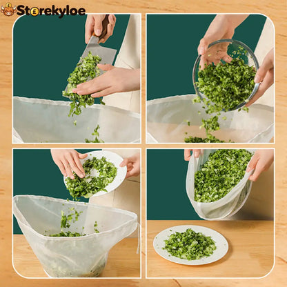 🥬50% OFF NOW! No-Mess Fine Mesh Nylon Strain Bag – Reusable Food Filter Bag for Squeezing Vegetable Water Straining