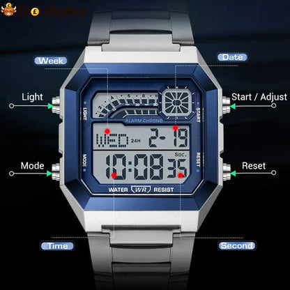 📢 50% Off Now! ⌚ Unisex Digital Watch With Square Display & Luminous Backlight – Sleek Design Bright Backlight &