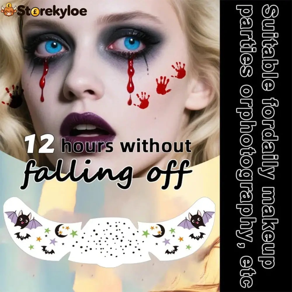 🎃👻 50% OFF TODAY! 3 pcs　Create a Spooky Halloween Look in Seconds, No Messy Face Paint Just Easy Water-Transfer Tattoos!