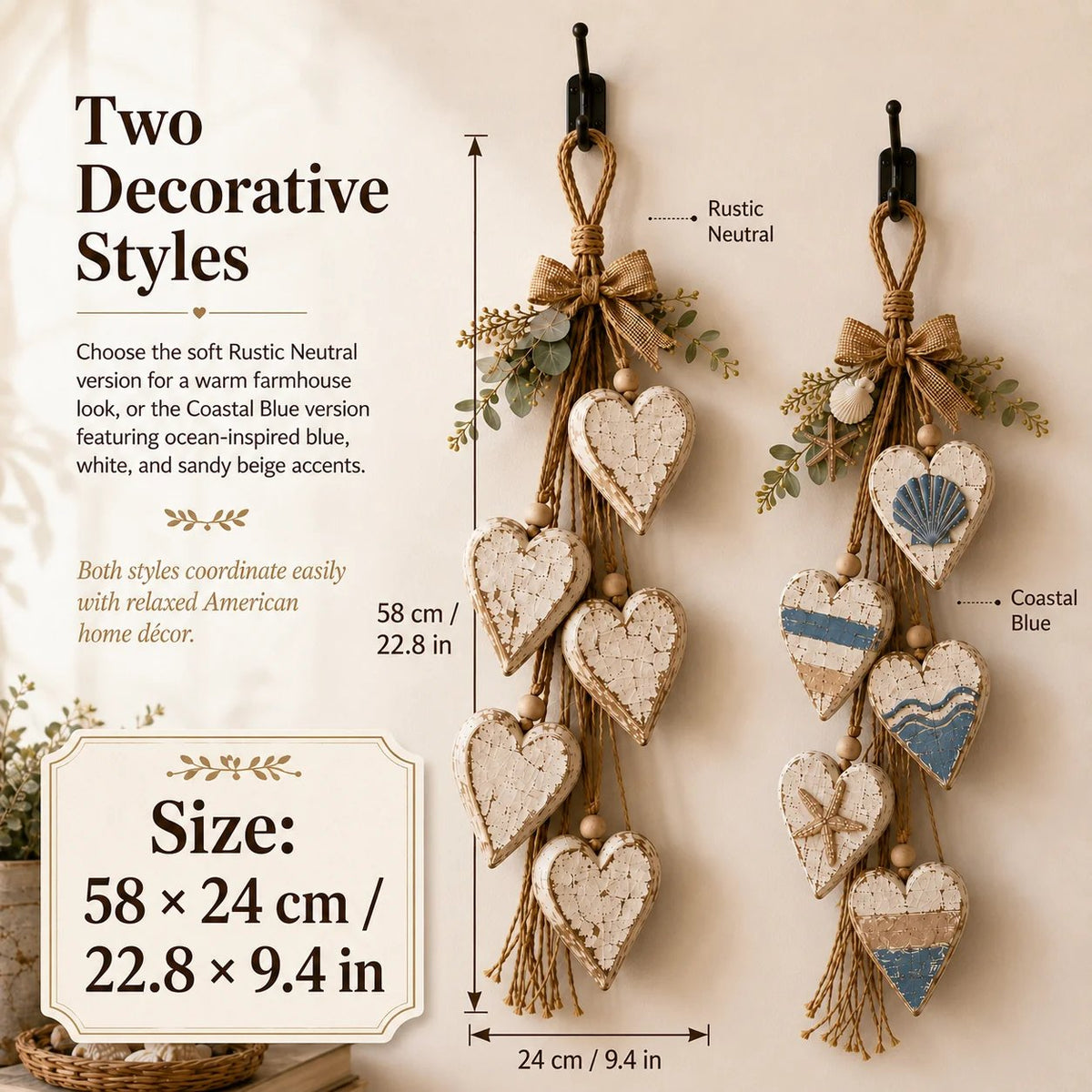 🔥HOT SALE🔥🍂🤎Hanging Heart Wall Decor