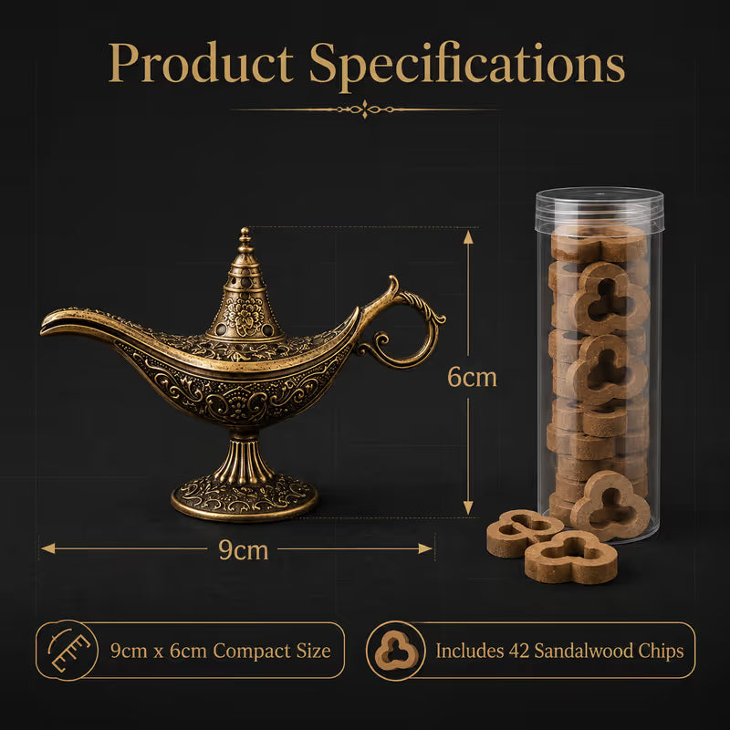 📢📢48% OFF !! ⏰Vintage Aladdin Genie Lamp Incense Holder – Aladdin-Inspired Aromatherapy Home Decor