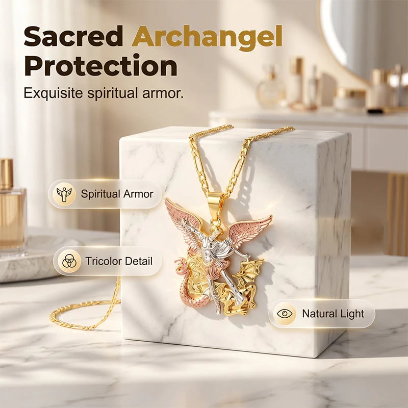 🎁2026 New Arrivals 49% OFF💥Tri-Tone Angel Guardian Pendant Necklace – Elegant & symbolic – Perfect for daily wear or gifting – delicate and meaningful ✨💛🪽