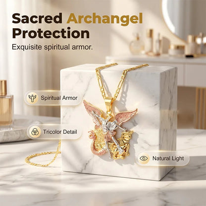🎁2026 New Arrivals 49% OFF💥Tri-Tone Angel Guardian Pendant Necklace – Elegant & symbolic – Perfect for daily wear or gifting – delicate and meaningful ✨💛🪽