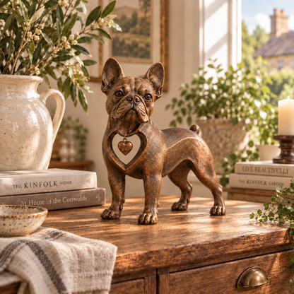 ⭐Heritage Charm French Bulldog Sculpture – Vintage Iron Frenchie Accent for Timeless Interiors