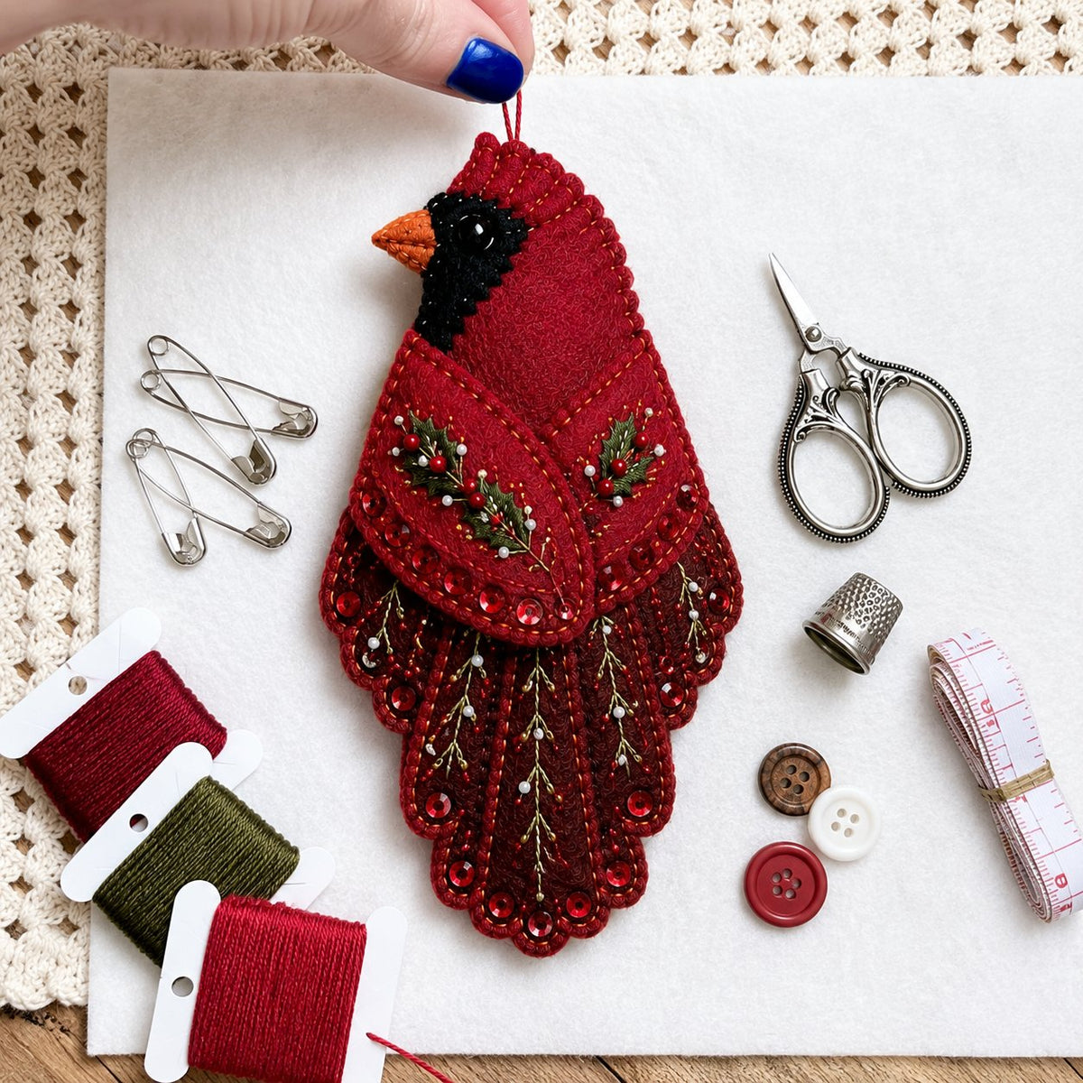 🐦 Bird-Shaped Felt Sewing Organizer DIY Kit