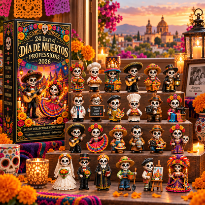 24 Days of Día de Muertos Professions 2026 – 24-Day Collectible Countdown Calendar with 24 Unique Profession Miniatures, Colorful Day of the Dead Gift Collection - image 1