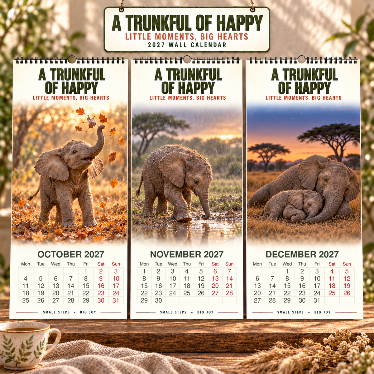✨A Trunkful Of Happy 2027 Wall Calendar 🐘