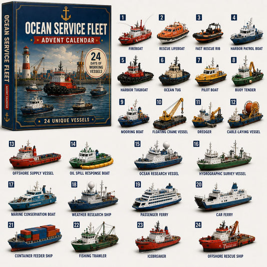 CHRISTMAS KICKOFF: 48% OFF – 2026 Ocean Service Fleet Advent Calendar – 24 Days of Maritime Mission Surprises, Ship Collectible Blind Box – Gift for Ocean Lovers