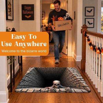 Halloween 3D Skeleton Pit Illusion Rug