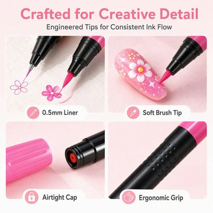 📢📢48% OFF !!⏰24 Colors Dual Ended Nail Art Pens Set🪄🎨
