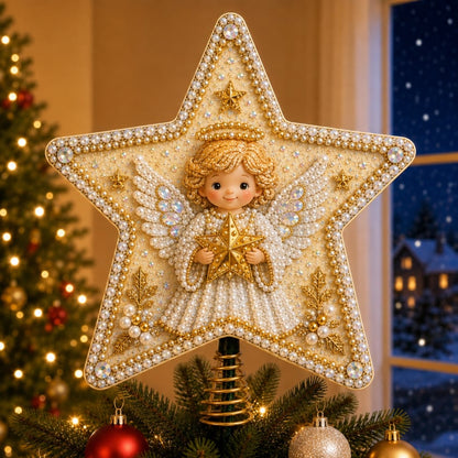 🎉 Pearl Diamond Art Christmas Tree Topper DIY Kit
