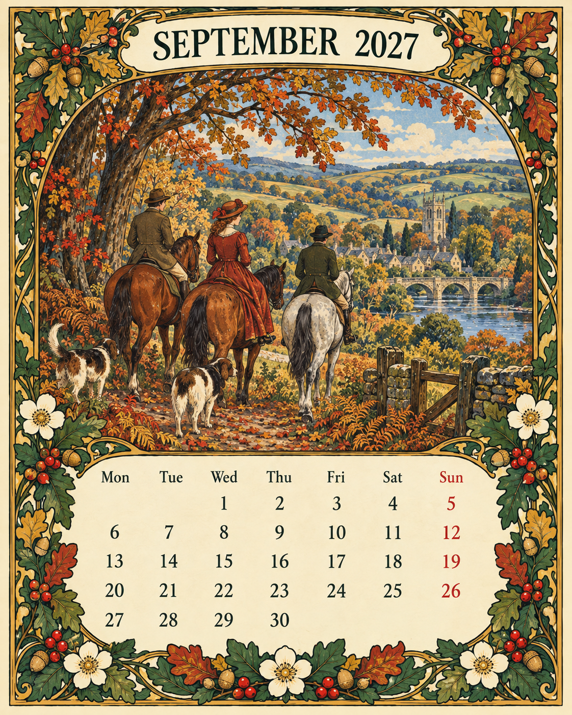 🌿 A Year of Timeless Days 2027 Wall Calendar – Storybook Gardens & Country Charm ：Afternoon tea, changing seasons and the beauty of unhurried days.