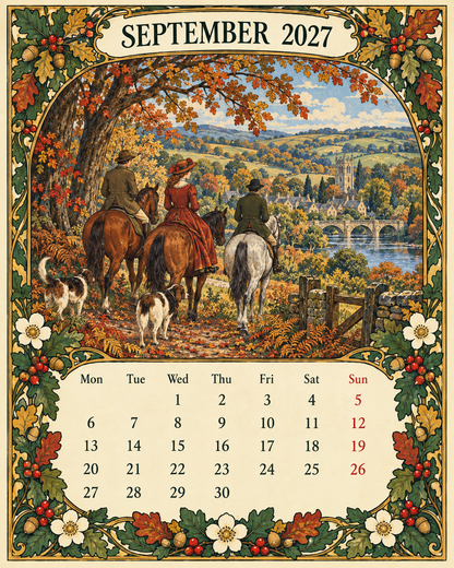 🌿 A Year of Timeless Days 2027 Wall Calendar – Storybook Gardens & Country Charm ：Afternoon tea, changing seasons and the beauty of unhurried days.