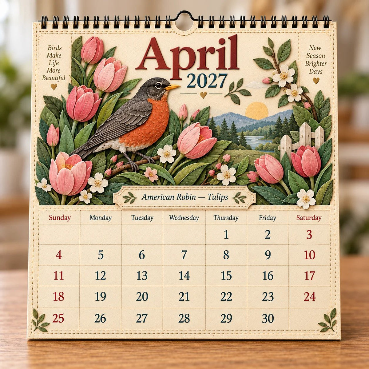 🐦 A Year of Birds: 2027 Birds of America Wall Calendar with Classic Wildlife Art