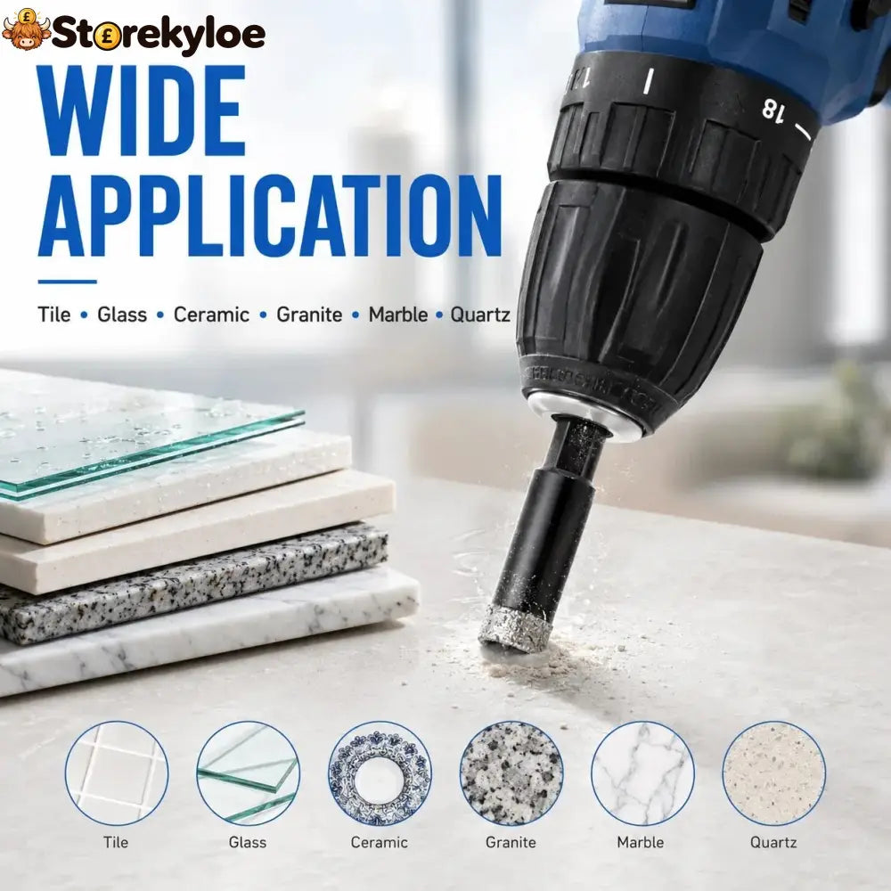 🔥6 Pcs Diamond Drill Bits Set 1/4 5/6 3/8 1/2 Inch Brazed Diamond Drill Bits for Precision Drilling in Tile Ceramic