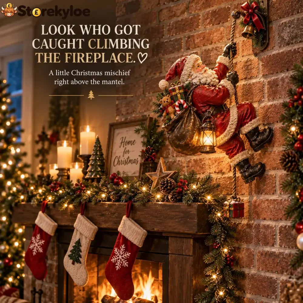 ✨60% OFF🎅Santa’s Secret Climb – Lighted Christmas Wall Decoration 🎁 - 🎄Christmas