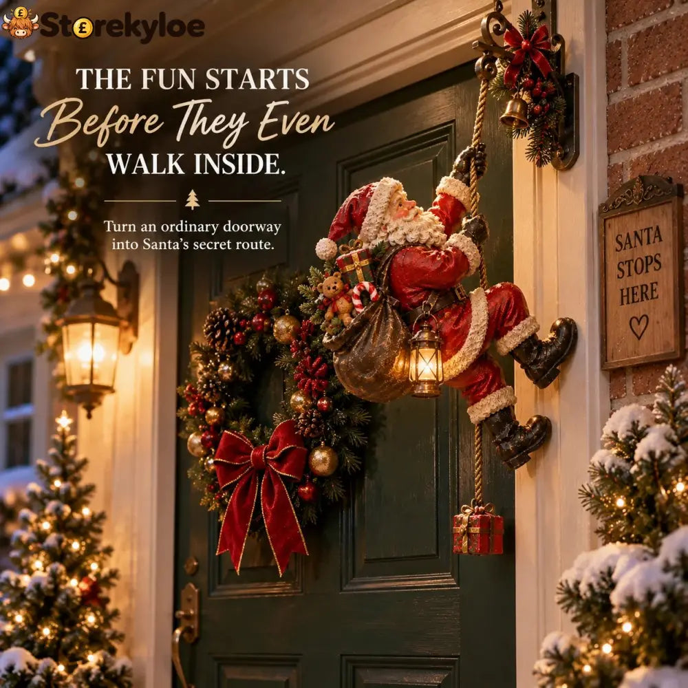 ✨60% OFF🎅Santa’s Secret Climb – Lighted Christmas Wall Decoration 🎁 - 🎄Christmas