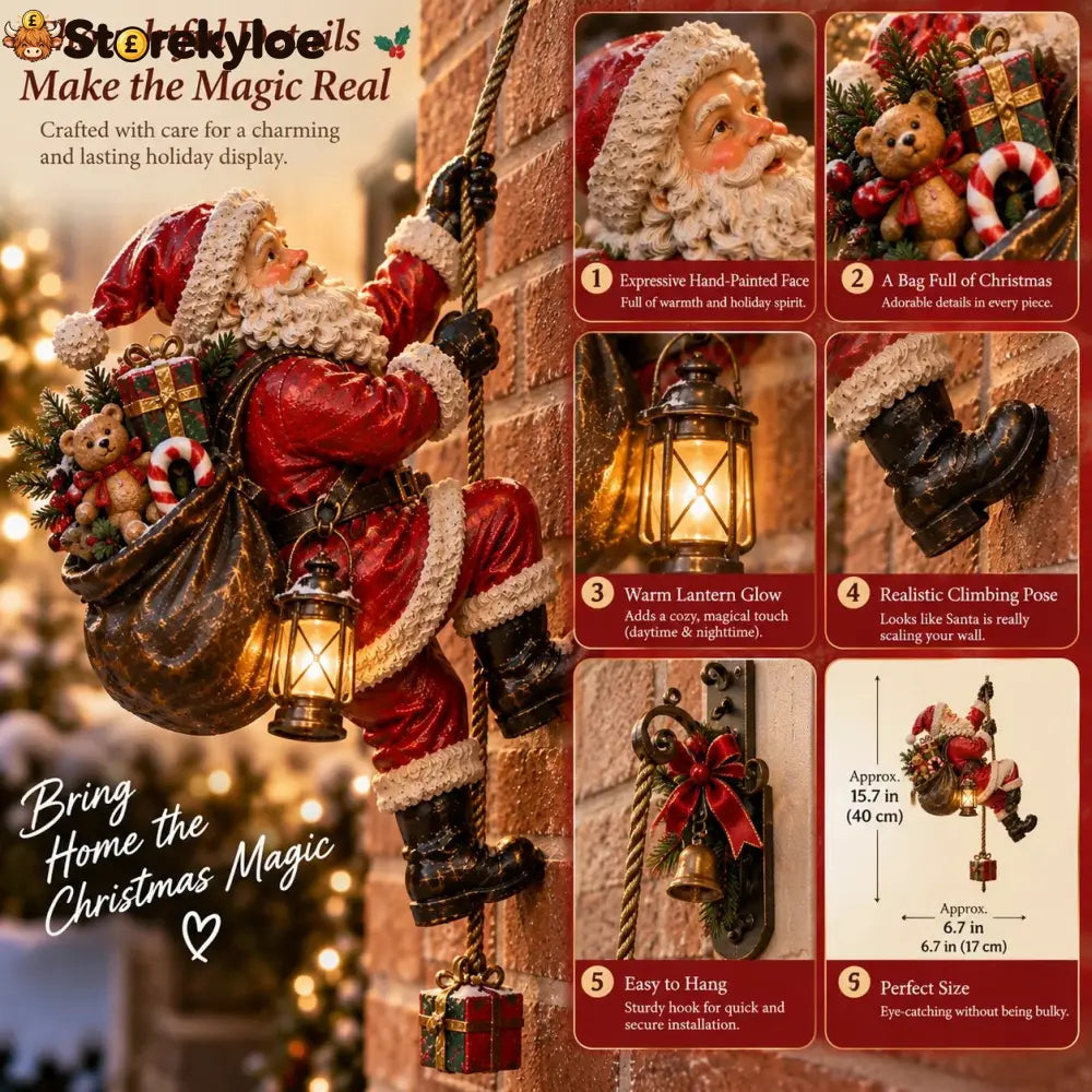 ✨60% OFF🎅Santa’s Secret Climb – Lighted Christmas Wall Decoration 🎁 - 🎄Christmas