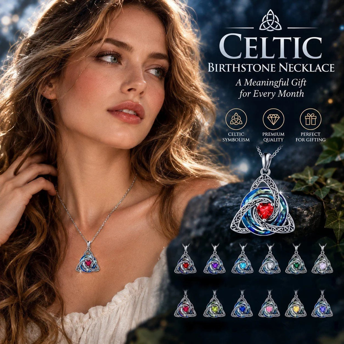 ♾️💖Birthstone Celtic Knot Necklace for Women