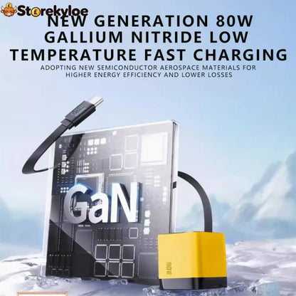 💥65w Fast Charging Phone Charger Block With Retractable 80cm Type-c Cable