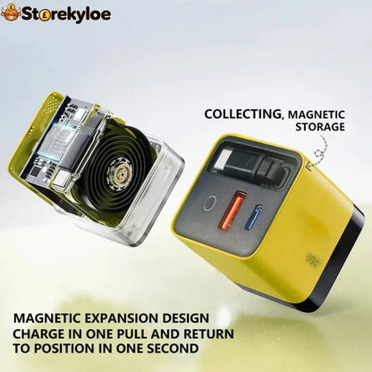 💥65w Fast Charging Phone Charger Block With Retractable 80cm Type-c Cable