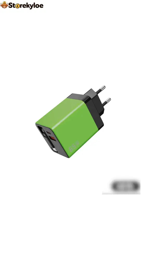 💥65w Fast Charging Phone Charger Block With Retractable 80cm Type-c Cable - US / Green