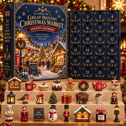 24 Days of a Great British Christmas Market Advent Calendar – 24 Festive Miniature Surprises