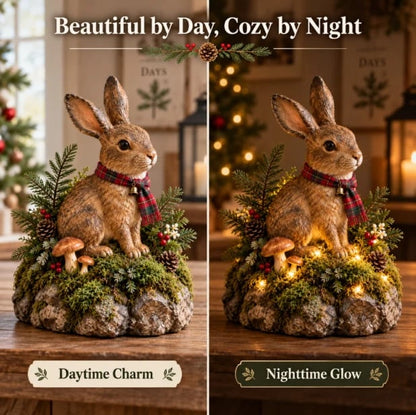 🐇Lighted Woodland Christmas Rabbit Figurine
