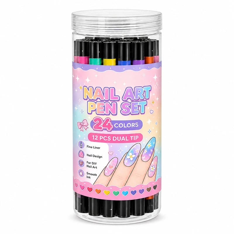📢📢48% OFF !!⏰24 Colors Dual Ended Nail Art Pens Set🪄🎨