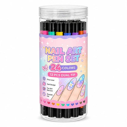 📢📢48% OFF !!⏰24 Colors Dual Ended Nail Art Pens Set🪄🎨